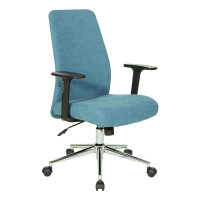 OSP Home Furnishings EVA26-E18 Evanston Office Chair in Sky Fabric with Chrome Base